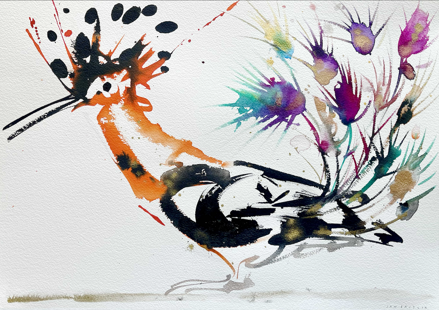 JAN BAJTLIK - LE GEAI PARÉ DES PLUMES DU PAON - SOLD 🔴